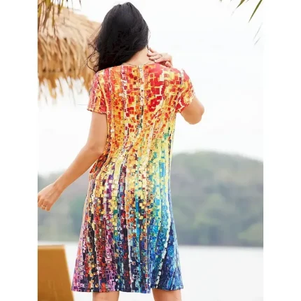 Women's Mini Dress Casual Dress Ombre Floral Print V Neck Daily Vacation Short Sleeve Summer Spring - Image 6
