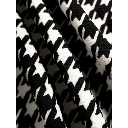 Women's Skirt Bodycon Fashion Casual Mini High Waist Skirts Houndstooth Print Micro-elastic Street Daily Black Spring Polyester - Image 3