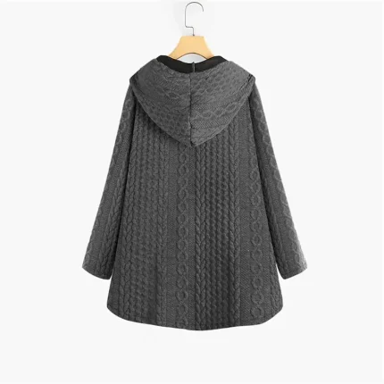 Women's Plus Size Parka Button Pocket Plain Outdoor Causal Long Sleeve Hooded Regular Winter Fall Dark Green Dark Blue Red L XL XXL 3XL 4XL - Image 2