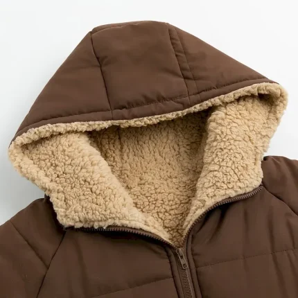 Women's Winter Coat Puffer Jacket Fleece Jacket Coat Outdoor Street Daily Wear Fall Winter Long Coat Regular Fit Thermal Warm Windproof Comtemporary Casual Street Style Jacket Long Sleeve Solid Color - Image 5