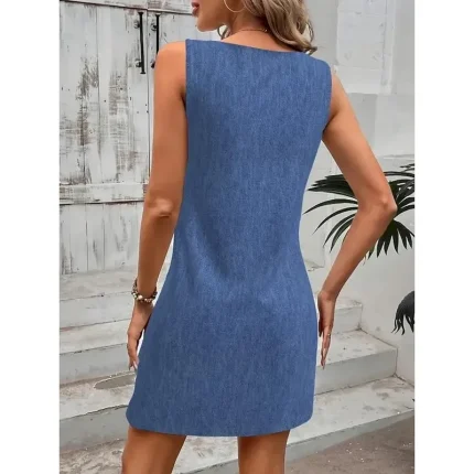 Women's Mini Dress Sundress A Line Dress Summer Dress Vacation Casual Daily Regular Fit Floral Graphic Sleeveless U Neck Navy Blue Blue Summer - Image 6