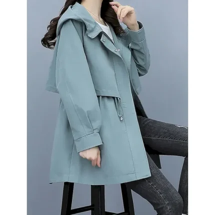 Women's Coat Outdoor Street Daily Wear Fall Winter Regular Coat Regular Fit Thermal Warm Breathable Stylish Casual Jacket Long Sleeve Plain Stripes and Plaid with Pockets Black Army Green Blue - Image 5