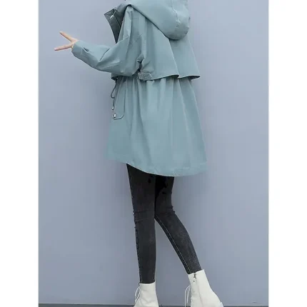 Women's Coat Outdoor Street Daily Wear Fall Winter Regular Coat Regular Fit Thermal Warm Breathable Stylish Casual Jacket Long Sleeve Plain Stripes and Plaid with Pockets Black Army Green Blue - Image 3